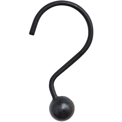 Primitive Black Iron Shower Curtain Hooks – Set of 12
