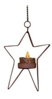 Hanging Whimsical Tealight Star- Maroon