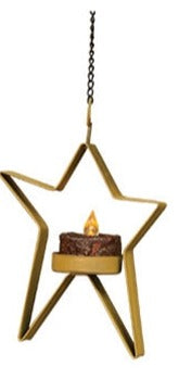 Hanging Whimsical Tealight Star- Mustard