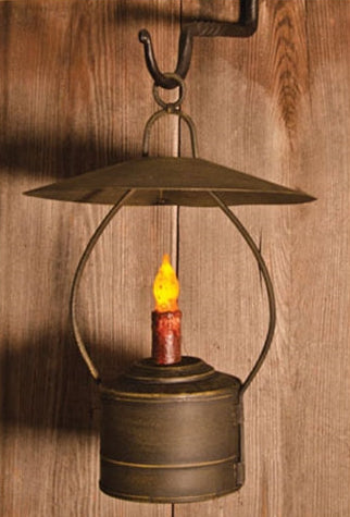 Hanging Nook Lantern with Hook | Rustic Primitive Lighting