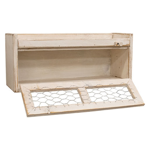 Counter Box w/Chicken Wire Door - White