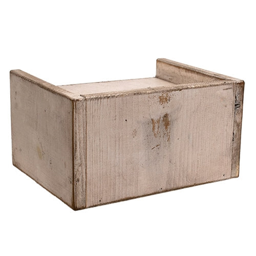 Distressed Wood Java Box with Drawer – White