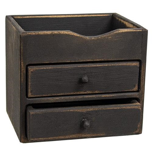 Two Drawer Whatnot Box. See website for free shipping offer. Primitive Country Farmhouse Home Decor.