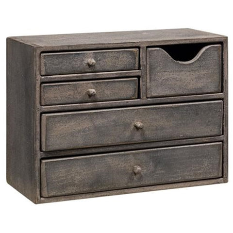 Aged Wood Gray Cabinet w/5 Drawers