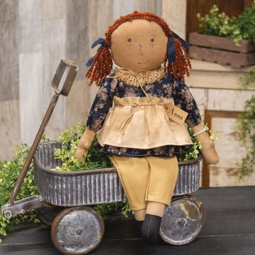 Blue Floral Anna Primitive Doll