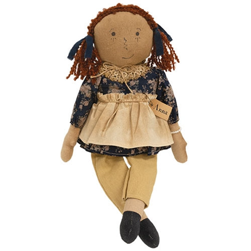 Blue Floral Anna Primitive Doll