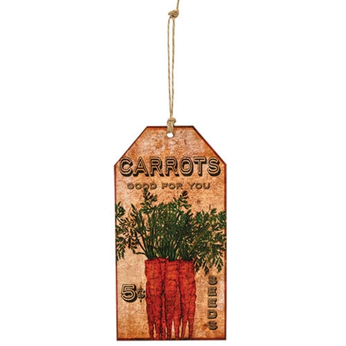 Vintage Farm Advertisement Tag Ornament- Carrots