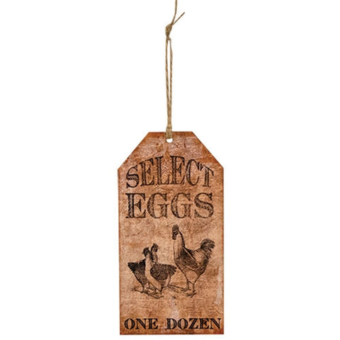 Vintage Farm Advertisement Tag Ornament- Eggs. See website for free shipping offer. Primitive Country Farmhouse Home Decor.