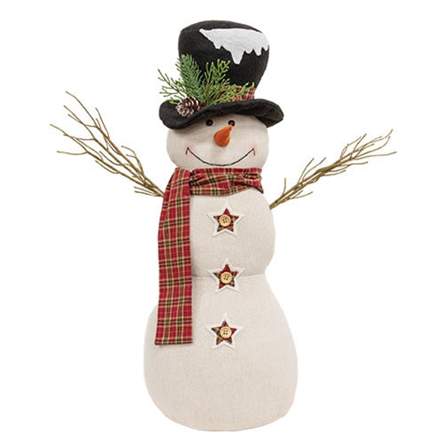 Snowy Hat Standing Stuffed Snowman
