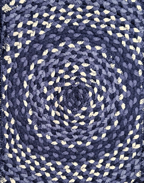 Bluestone Cotton Braided Rectangular Rug Runner 24" x 72"