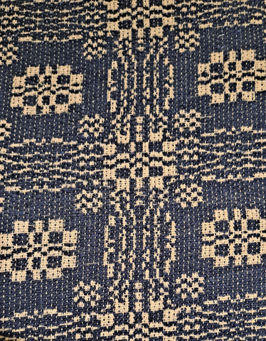 Gettysburg Navy/Linen Queen Bed Coverlet 94"X104"