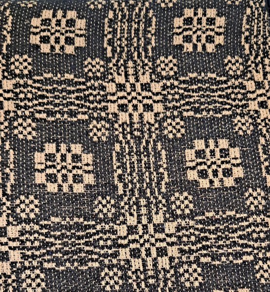 Gettysburg Black/Linen Queen Bed Coverlet 94"X104"