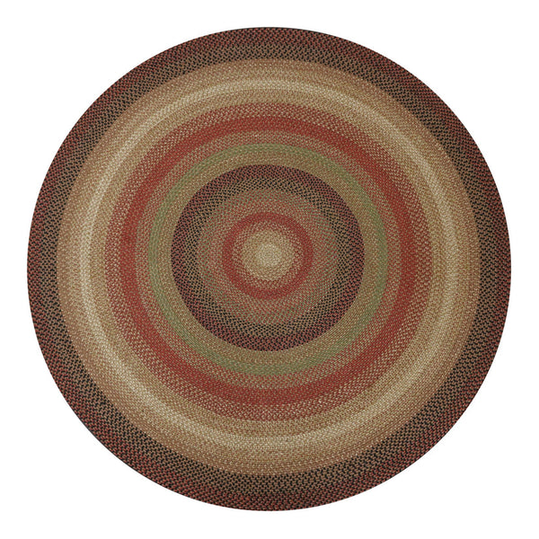 Gingerbread Jute Round Braided Rug 6' | Primitive Farmhouse Country