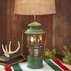 Green Camp Lantern Lamp With Shade - Allyson's Place
