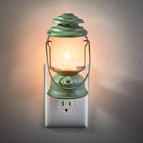 Add a rustic touch to those dark places in your home with the Green Camp Lantern Night Light! So country charming!