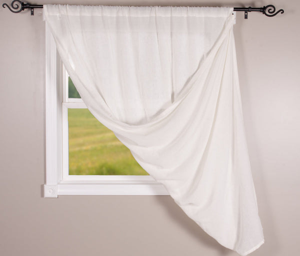 63x40 Window Heirloom Buttermilk Panel 63x40 with Draping Loops – Primitive Curtain ...