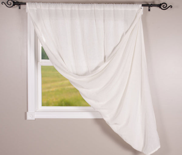 Heirloom Buttermilk Panel 86x40 unlined cotton with farmhouse style and corner loops for draping