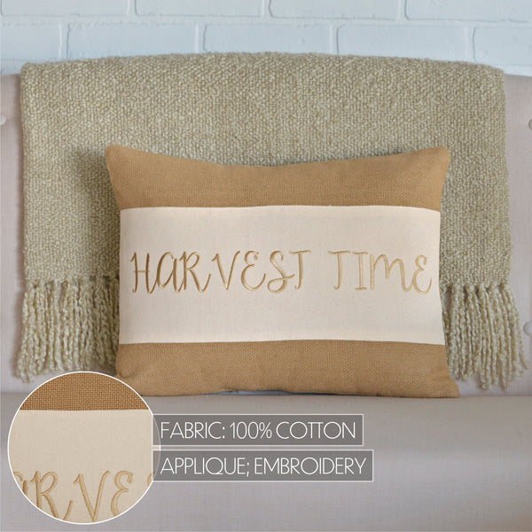 Harvest Time Fall Autumn Decorative Throw Pillow 14x18 Inch