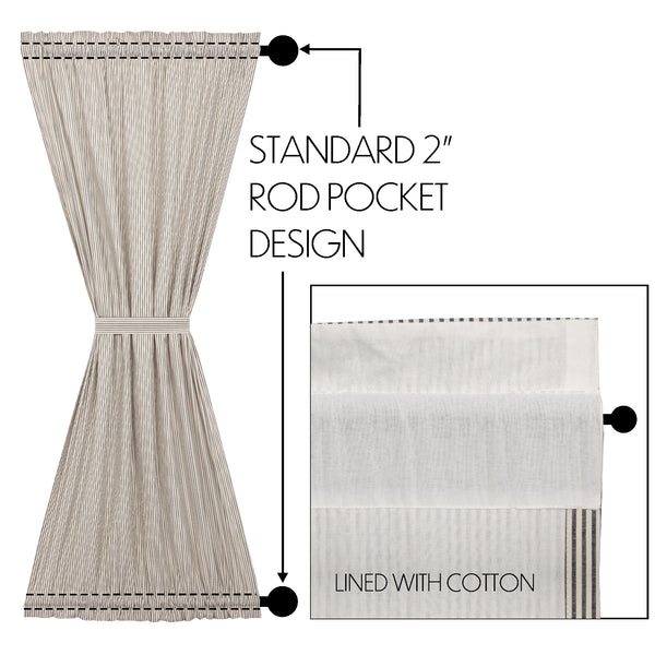 Hatteras Seersucker Blue Ticking Stripe Door Panel 72x40