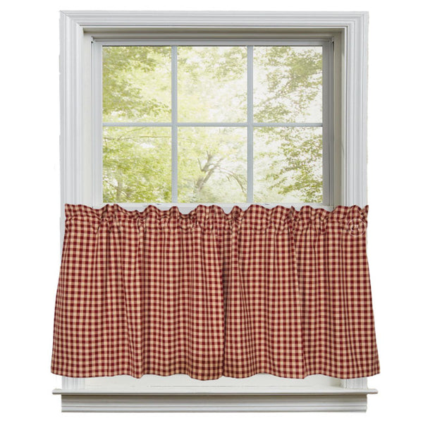 These primitive Heritage House Barn Red Check Tiers are beautiful in their simplicity! The uncomplicated yet popular red & tan check provides a charming backdrop for any decor! 