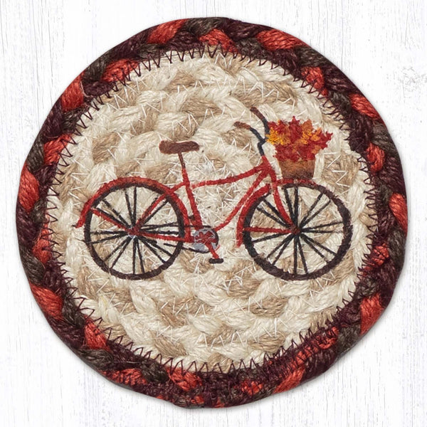 IC-417 Red Bicycle Printed Coaster 5"x5"