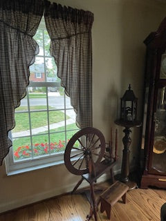 Kettle Grove Plaid Prairie Short Panel Scalloped Set of 2 63x36x18