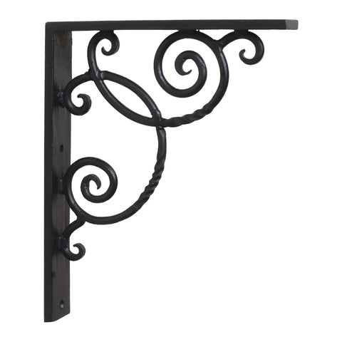 7.5-Inch Decorative Wrought Iron Shelf Brackets - Pair
