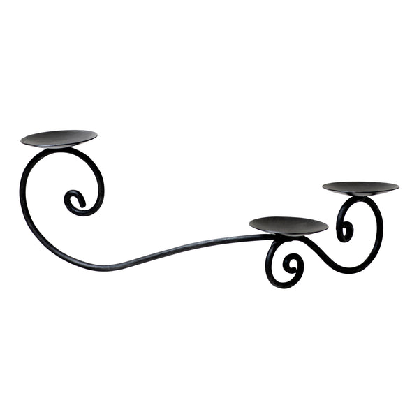 Wrought Iron 3-Pillar Candle Holder
