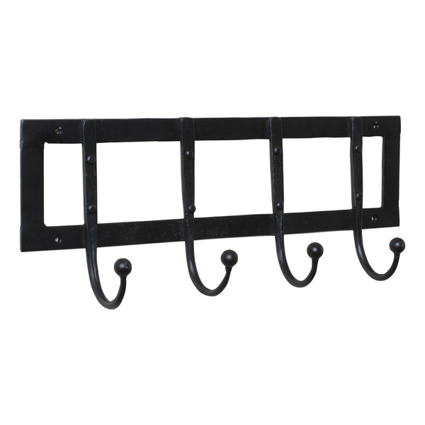 4-Hook Wrought Iron Coat Rack
