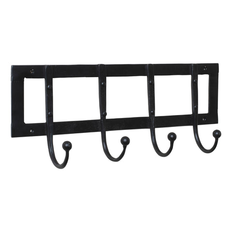 4-Hook Wrought Iron Coat Rack