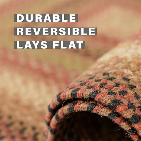 Gingerbread Jute Round Braided Rug 6' | Primitive Farmhouse Country