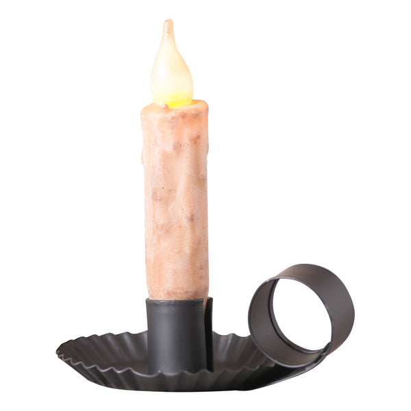 Chamberstick Candleholder in Smokey Black (set of 2)