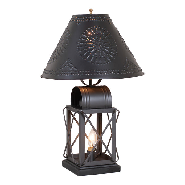 Keeping Room Lamp in Smokey Black with Metal Chisel Shade
