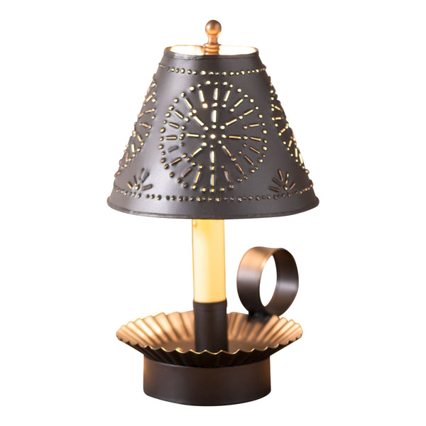 Medium Crimped Accent Light with Punched Tin Shade