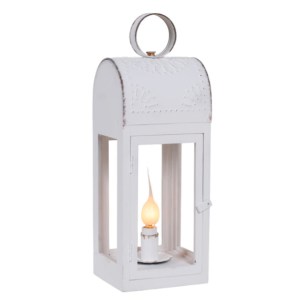 Wooden Lakeview Lantern in Rustic White