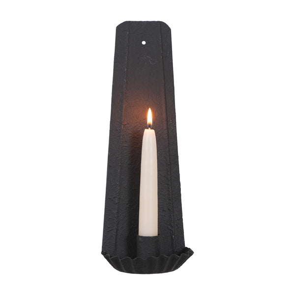 Gristmill Candle Sconce in Textured Black