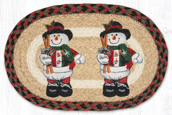 MSP-81 Snowman in Top Hat Printed Oval Swatch 10"x15"