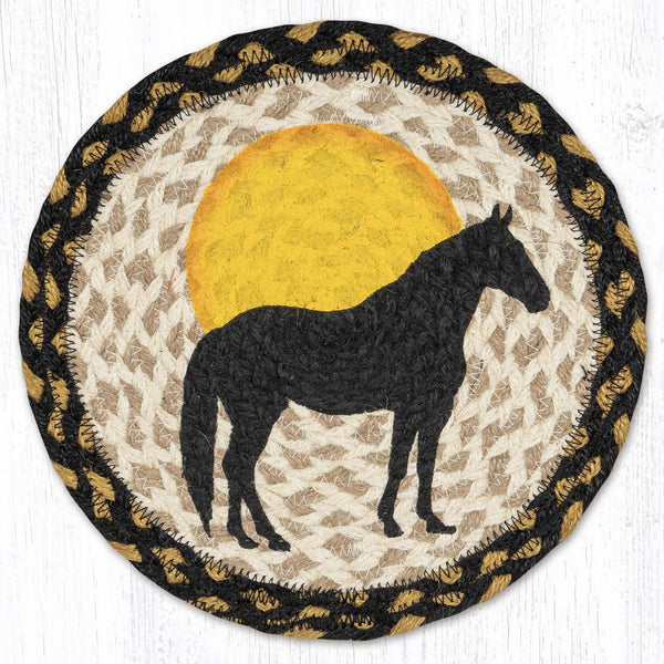MSPR-43 Horse Silhouette Printed Round Trivet 10"x10"