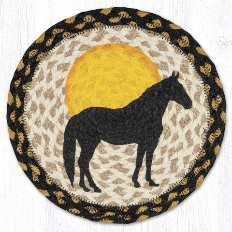 MSPR-43 Horse Silhouette Printed Round Trivet 10"x10"