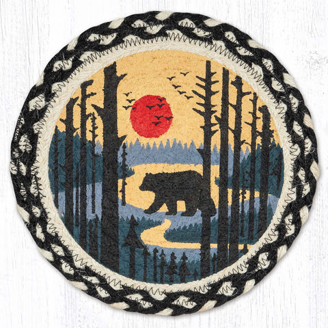 MSPR-430 Bear Scene Printed Round Trivet 10"x10"