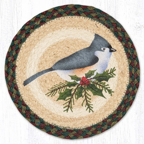 MSPR-508 Tufted Winter Bird Printed Round Trivet 10"x10"