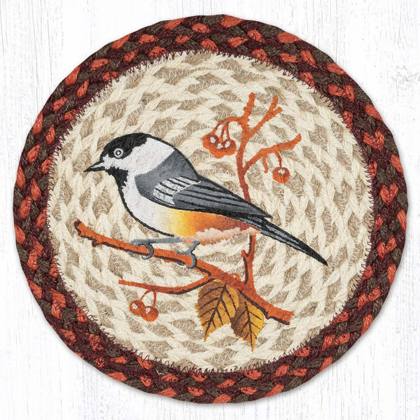 MSPR-717 Wildlife Chickadee Printed Round Trivet 10"x10"