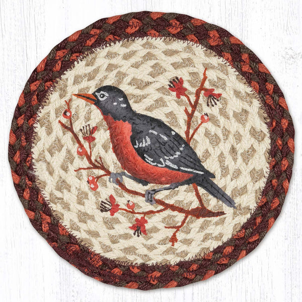 MSPR-717 Wildlife Robin Printed Round Trivet 10"x10"