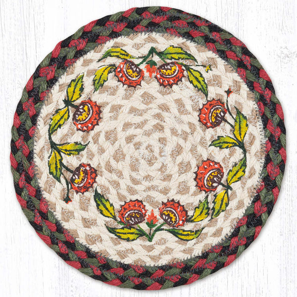 MSPR-81 Holiday Floral Printed Round Trivet 10"x10"