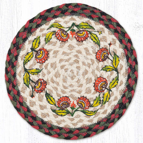 MSPR-81 Holiday Floral Printed Round Trivet 10"x10"