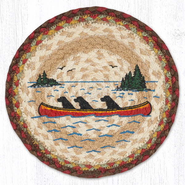 MSPR-81 Labs in Canoe Printed Round Trivet 10"x10"