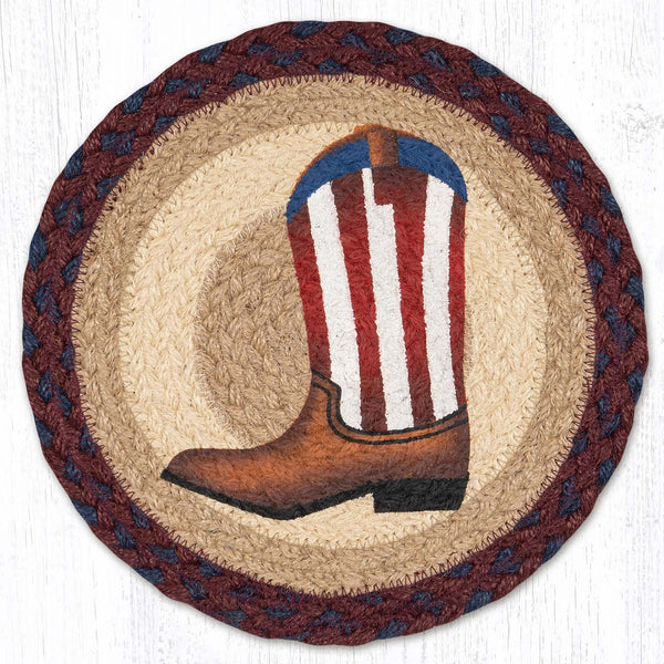 MSPR-867 American Boot Printed Round Trivet 10"x10"