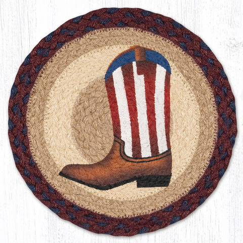 MSPR-867 American Boot Printed Round Trivet 10"x10"