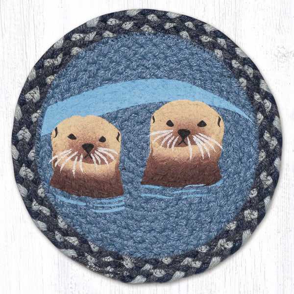 MSPR-869 Sea Otters Printed Round Trivet 10"x10"