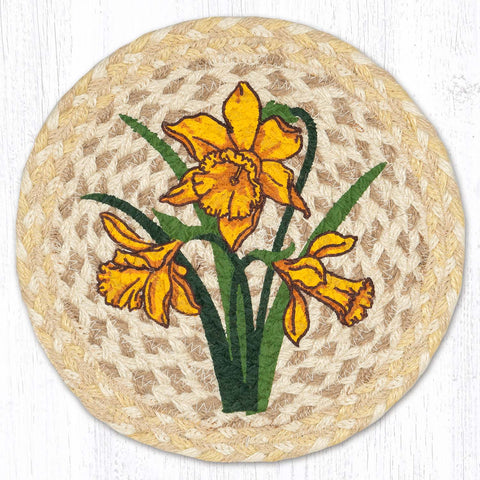 MSPR-880 Daffodil Printed Round Trivet 10"x10"